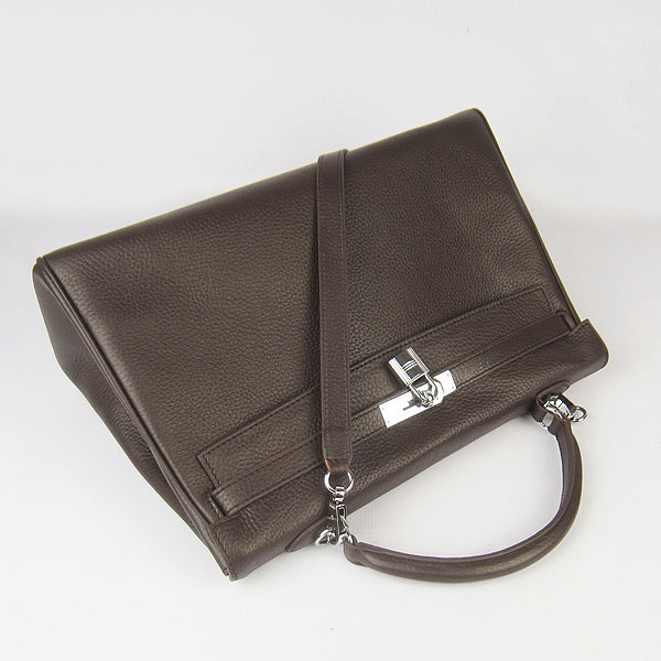 High Quality Hermes Kelly 35cm Togo Leather Bag Dark Coffee 6308